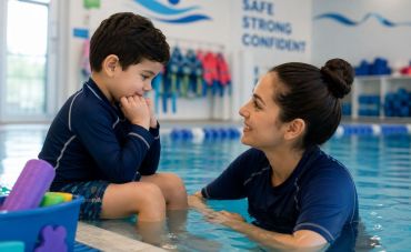 awhat to do if your child is afraid of the water