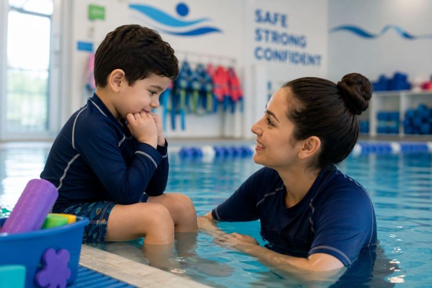 awhat to do if your child is afraid of the water