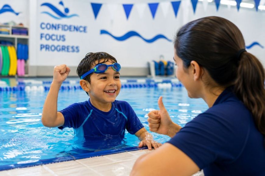 how swimming helps children build confidence outside the pool