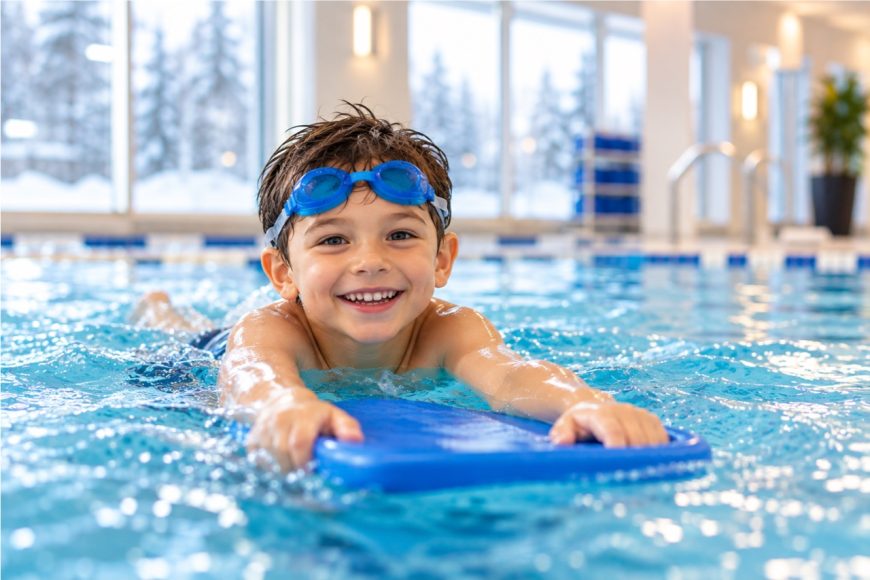 can swimming help kids stay active during the colder months?
